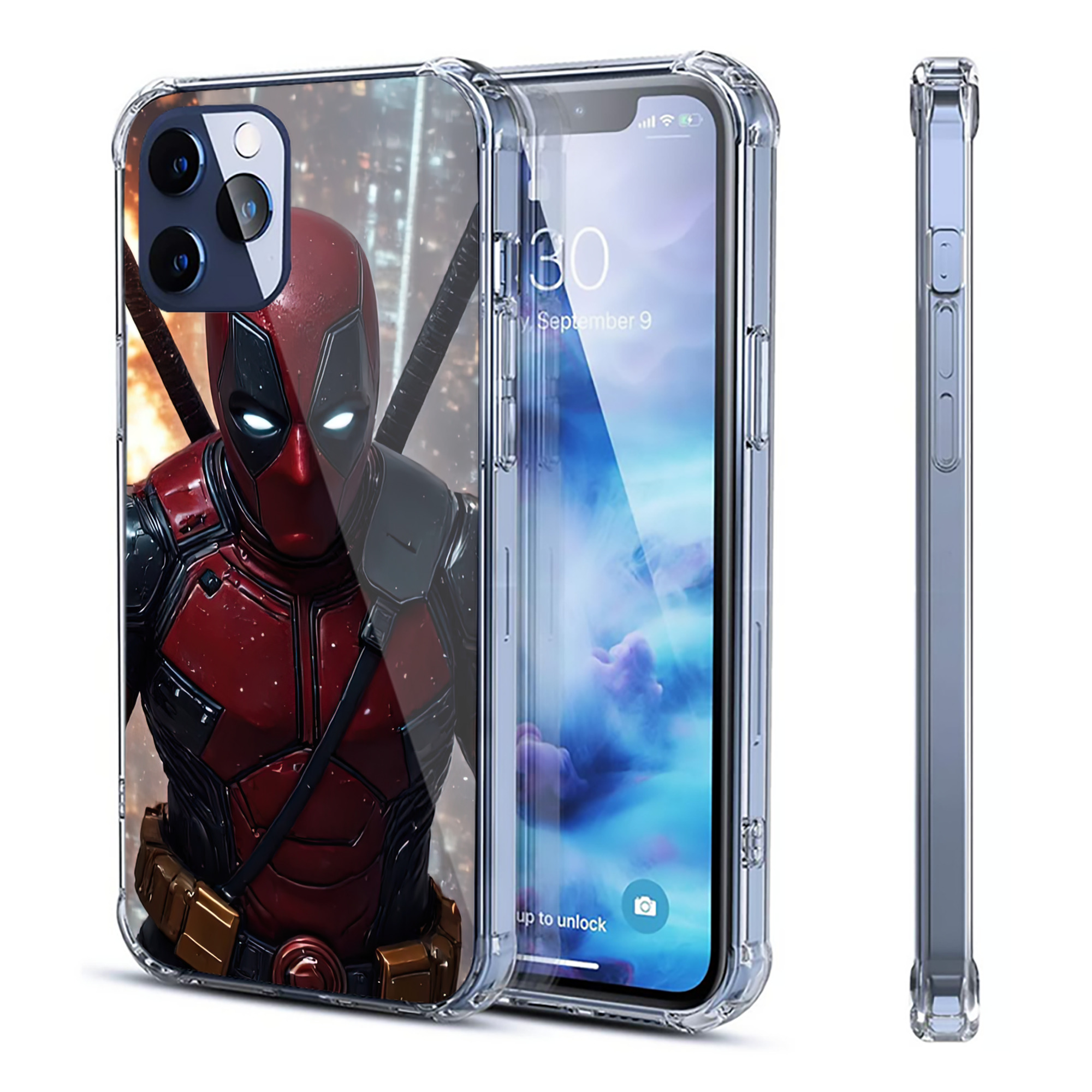 （画像用） Deadpool デッドプール 【iPhone 12シリーズ対応】透明スマホケース（クリアソフトケース）